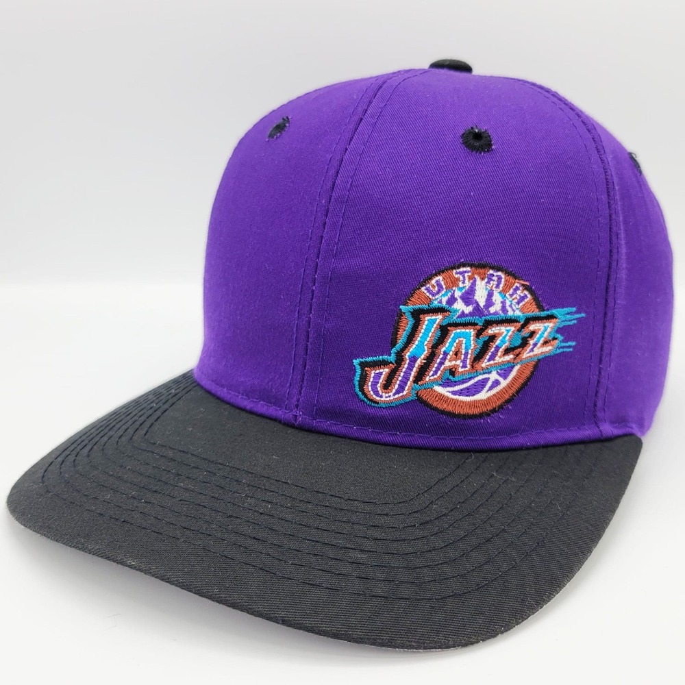 Utah Jazz Vintage 90s Starter Snapback Hat - Blockhead Back Logo